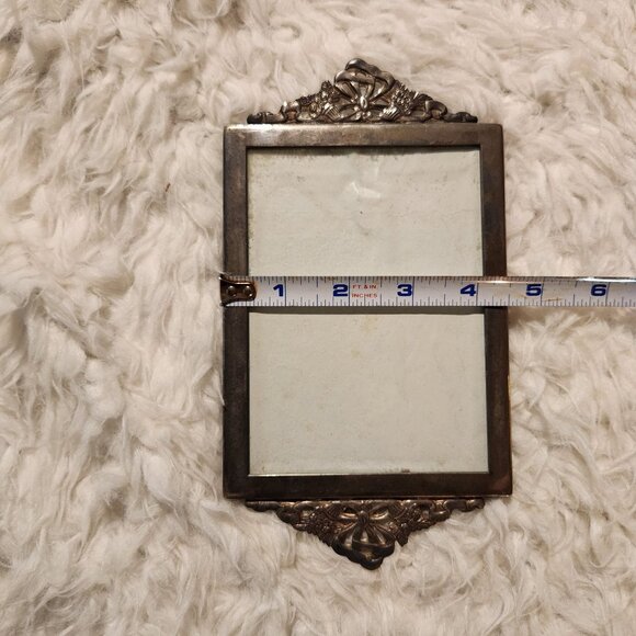 Antique Silver Ornate Picture Frame With Intricate Detailing 4"x6" Regency Glam - Picture 3 of 4